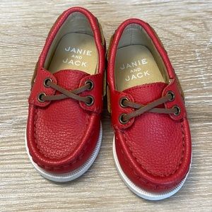 Janie and Jack red boat shoe